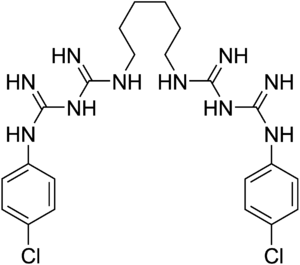 Contre-indications à l'utilisation de chlorhexidine